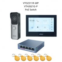 Dahua Multi-Language IP Video Intercom KIT,VTO2311R-WP & VTH2621GW-P / VTH2621G-P & PoE switch,support SIP,RFID Card Unlock