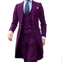 Cappotto a coda lunga blu royal 3 pezzi Abito da uomo gentiluomo Fumatori Da Sposo Moda Maschile Per Giacca Da Ballo Da Sposa Gilet Con