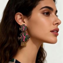 New Women Vintage Fish Earrings Cute Big Metal Bohemian Ethnic Charm Drop Earring Gift Animal Jewelry Wholesale