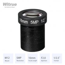 HD 5MP M12-Mount-Objektiv 8MM 12MM 16MM mit 650nm IR-Filterblende F2.0-Format 1/2,5" für Überwachungs-Sicherheits-CCTV-Kameras