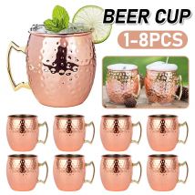 Bicchiere da vino da Cocktail Moscow Mule Mug tazza da birra placcata in rame martellato in acciaio