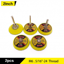 2 Pcs 2 Inch 50mm Hook and Loop Sanding Pad 3mm Shank or M6 5/16"-24 Thread Hook and Loop Sanding Discs for Dremel Accessories
