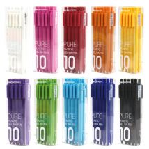 Kawaii kaco 10 farben gel stifte канцелярия 0,5mm schwarz/farbe tinte caneta einziehbares briefpapier glattes schreiben für journale