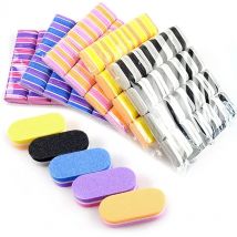 50 sztuk Mini pilniki do paznokci Blok 100/180 Grit Sponge Buffers do paznokci akrylowych Blok polerski Dwustronny DIY Salon Manicure Tools