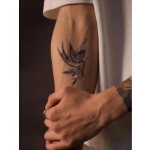 Birds and Flowers Temporary Tattoo,Lasts To 15 Days New Technology Magic Waterproof Semi Permanent Sticker.