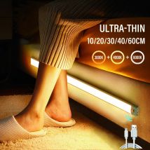 Nachtlicht 20/30/40/60CM Motion Sensor Licht Wireless USB LED Schrank Licht Garderobe Lampe für Küche Schrank Schlafzimmer Kleiderschrank
