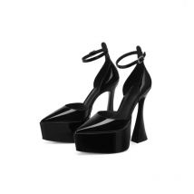 2025 Frühjahr/Sommer Damen Neue 15 cm Dicke High Heel Sandalen Plattform Spitz Bankett Hochzeit Damen Große Einzelschuhe