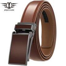 3-3.1cm Width Men's Belt Business Formal Real Cowhide Leather Ratchet Belt High Quality Metal Automatic Buckle For Man B586