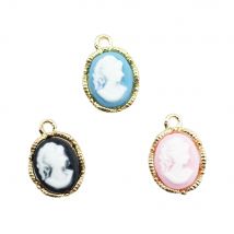 10pcs/lot 10mm*15mm Beauty Head Rhinestones Buttons Pendant Brooch Pin Women DIY Aceessories for Bag Shoes Clothing