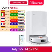 Robot aspirador JONR P20 Pro con función de fregona y fregona de elevación, estación de limpieza todo en uno de 8000Pa, limpieza de bordes, aire caliente seco