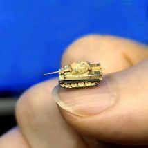 Tiger Heavy Tank Modell im Maßstab 1:700 Simulation farbige Mini-Panzer mit Simulationszene für DIY-Sammlung, Dekoration, Geschenk