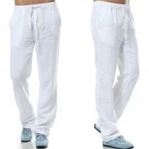 Pantaloni di lino in cotone da uomo uomo autunno nuovi pantaloni di lino tinta unita traspiranti fitness streetwear schiena con tasca