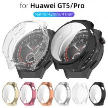 Hülle für Huawei Watch GT 5/GT5 Pro 46 mm 42 mm 41 mm, Displayschutzfolie, weiches TPU, rundum schützende Stoßstangenabdeckung, Zubehör