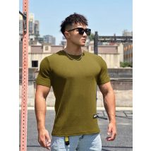 2025 NEUE Sommer Neue Kurzarm männer Baumwolle Lose Rundhals Halbe Hülse T-shirt Dünne Hemd Einfarbig Top männer