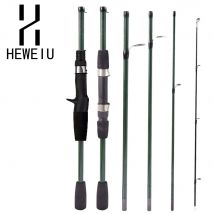 HEWEIU Longguo Reburn Green Angelrute, 4/5 Abschnitte, solide Spinnrute und Wurfrolle, Auswahl 1,8 m, 2,1 m, Plug-in-Angelrute