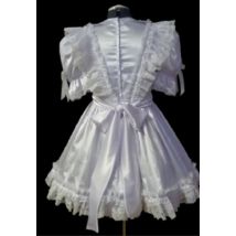 Weißes Satin-Spitzen-Puppenkragen, süßes Sissy-Mädchen-Dienstmädchen-Prinzessinnenkleid für Erwachsene, individuelles Glamour-Kleid für Erwachsene