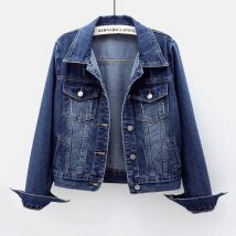 2026 Neue Frühling-Herbst Damen-Jeansjacke Langarm-Überzieher Loser Basic-Mantel mit Knöpfen Streetwear Oberbekleidung Jeansjacken