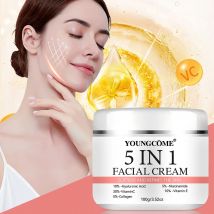 5-in-1 verblassende feine Linien Straffendes Gesichtsserum Feuchtigkeitsspendendes, aufhellendes Vitamin C Hyaluronsäure-Gesichtsserum Schrumpfporen Hautpflege