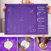 Tappetino per pasticceria in silicone antiscivolo grande tappetino per fondente in silicone antiaderente torta pizza biscotti tappetino per impastare facile da pulire con scala