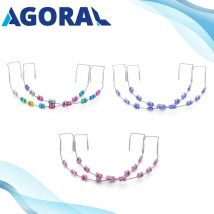 1 Pair Dental Fake Brackets Braces With Hook Temporary Tooth Decoration With Metal Wires Bracket Orthodontic Ligature Tie