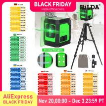 Poziomica laserowa HILDA 2-liniowy zielony przyrząd laserowy z magnesem Poziom ścienny Przenośny prowincjonalny przyrząd laserowy krzyżowy