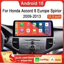 12,3-calowy Android 15 dla Hondy Accord 8 Spirior Acura Tsx 2009 - 2013 Samochodowy odtwarzacz multimedialny Stereo Radio GPS 4G WIFI BT