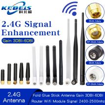 2 Stück 2,4G Antenne Faltbare Klebeantenne 3DBI WLAN-Router-Antenne WLAN-Modul Signalverstärkung 2400-2500MHz SMA Stecker 6DBI