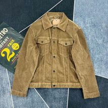 Hochwertige schwere 100 % Baumwoll-Cordjacke für Herren, dick gestreift, Samt-Reversjacke, Herbst, Japan, Retro, kurze Arbeitskleidung