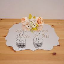 Custom Hochzeit Spiegel Platz Box Mit Lip Abdeckung Lange Loch für Spende Party Decor Braut Gefälligkeiten Personalisierte Verlobungs Tablet