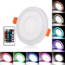 RGB LED Ceiling Light Recessed LED Panel Downlight 110V 220V Color Changeable Remote Control Indoor Ceiling Lighting