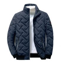 Winter Koreanische Mode Stehkragen Reißverschluss Baumwolle gefütterte Jacke, männer Casual Warme Einfarbig Patchwork Baumwolle gefütterte Jacke