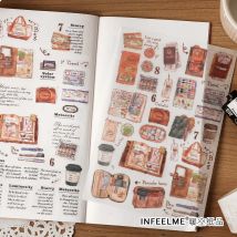 Journamm Cute Stickers Scrapbooking Supplies Materials Collage Junk Journal Adhesive Decor Diary Album Planner Craft Stickers