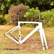 Carbon Road Bike Rahmen, DIY-Farbdesign, Pearl White Lackierte Rahmen, V-Bremse Fahrrad Frameset