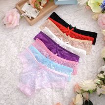 Damenhöschen Damen Sexy durchsichtige Spitzenhöschen Transparenter G-String Dünne Slips Tangas Tangas V-Form Unterwäsche Bequem