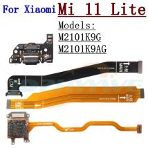 Scheda porta di ricarica USB per Xiaomi Mi 11 Lite 11Lite 5G connettore LCD principale scheda madre lettore di schede SIM cavo flessibile parti di riparazione
