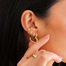 Simple Heart Drop Earrings For Women Stainless Steel Brand Fashion Ear Cuff Piercing Dangle Earring Jewelry Gifts Bijoux Femme