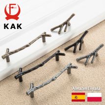 KAK-manija de muebles de rama de árbol, 10 piezas, 96mm, 128mm, negro, plata, bronce, manijas de armario de cocina, perillas de cajón, tiradores de puerta, Herrajes