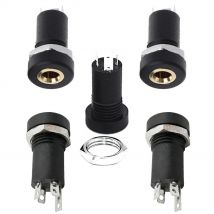 5PCS PJ-392A 3.5mm 4-Pin Audio Jack Socket-Stereo 4-Pole Female Panel Mount Connector with Nut | Headphone/Mic TRRS Solder Type