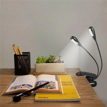 Music Stand Light, Clip on LED Book Lights, USB and AAA Battery Operated, Reading Lamp in Bed, 4 Brightness Levels, Ideal for Bo