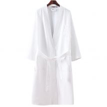 Umstands-Langarm-Robe für Damen, leicht, Waffel-Baumwolle, weich, bequem, Kimono, Spa/Bad, Nachtmantel, Homewear-Pyjama
