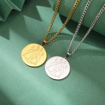 Klaue Wolf Kopf Anhänger Edelstahl Halskette Herren-und Damenmode runde Marke Haustier Kralle drucken Geburtstags geschenk Schmuck Geschenk