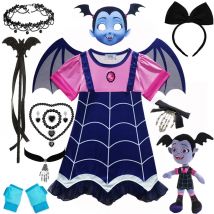 Vampirina Cosplay Kleid mit Flügeln Prinzessin Dress Up Weihnachten Halloween Karneval Mädchen Allerheiligen Da Verkleidung Vampir