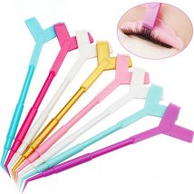 10Pcs Wiederverwendbare Kunststoff Wimpern Dauerwelle Stick Werkzeug Wimpern Verlängerung Y Form Kamm Lash Lifting Curler Applikator Make-Up pinsel