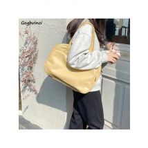 Shoulder Bags Women Solid Color Simple Students Large Capacity College Preppy Book Bag Harajuku Sweet Zipper Handbags Travel New
