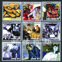 Mozambique Post Stamps Postage Y2001 Spanish Painter Picasso Painting 9 New Collectible Postage Stamps Material For Scrapbooking
