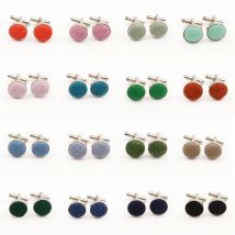 Classic Fashion Solid Cotton Cufflink 25 Color For Mens Sage Green Blue Pink Brand Cuff Buttons Cuff Links High Quality Jewelry