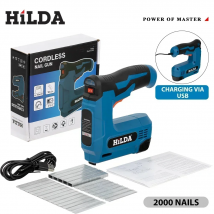 HILDA USBElectric 2-in-1 Pistola sparachiodi ad aria Mobili Pistola pneumatica Telaio in legno Cucitrice Utensile pneumatico Utensili elettrici con graffette da 2000 pezzi