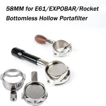 58 mm 2 Ohren Edelstahl-Kaffeefilter für E61/EXPOBAR/Rocket/Gemilai Bodenloser Hohlsiebträger Espresso-modifizierter Filter