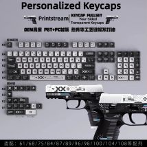 Transparent Pudding Personalized CSGO Keycaps Cool PBT Keyboard Caps Set OEM Profile Gaming Key Caps for Mechanical Keyboard