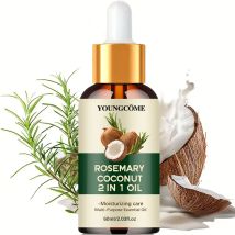 Olio essenziale di rosmarino e olio di cocco per capelli, migliora la caduta dei capelli e nutre, rinforza le radici dei capelli, trattamento per il cuoio capelluto, cura dei capelli